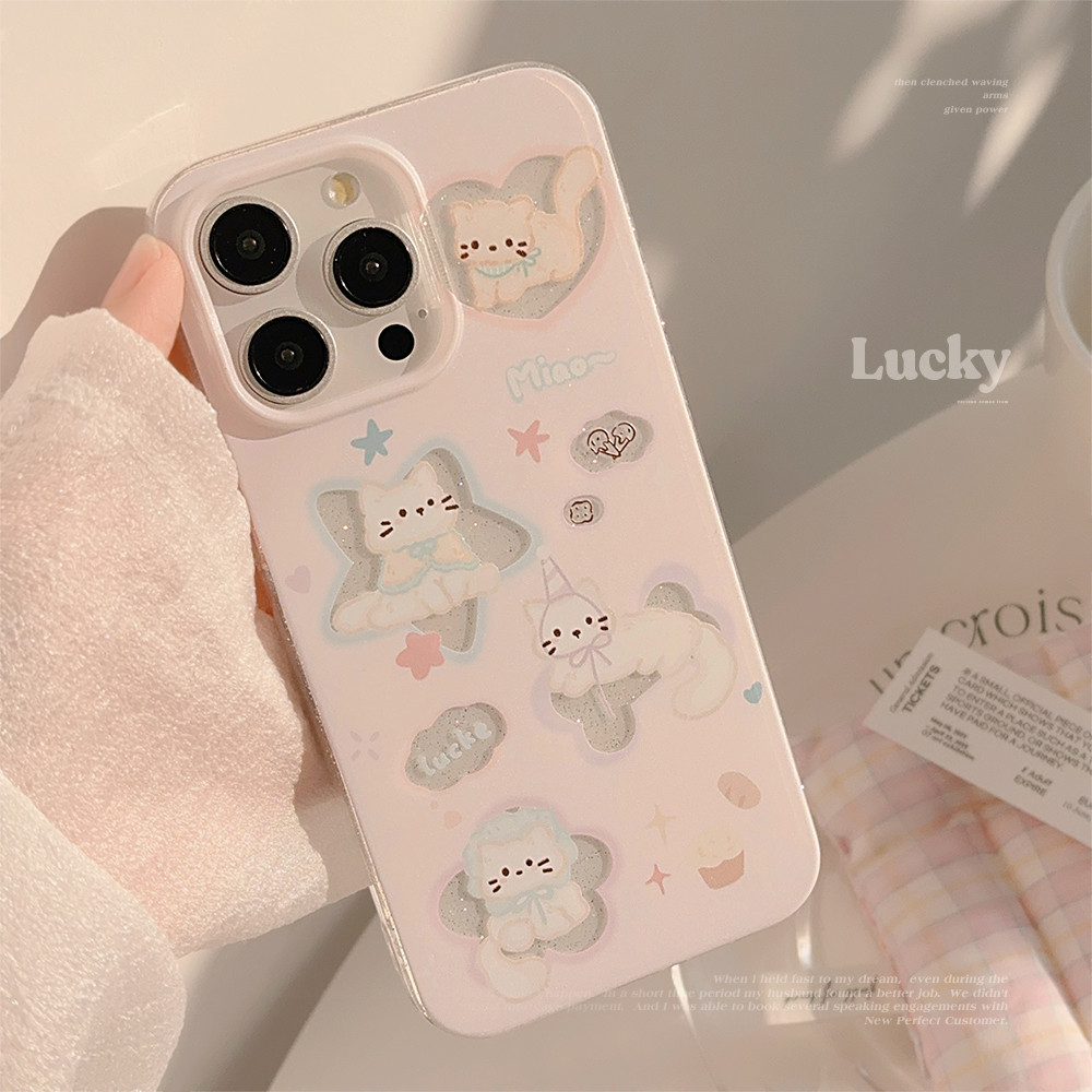 กรณีสําหรับiphone 15 14 11 iPhone 15 14 13 12 11 Pro Maxสีชมพูน่ารักการ์ตูนการ์ดแพ็คเคสโทรศัพท์TPUนุ่มกันกระแทกฝาครอบป้องกัน