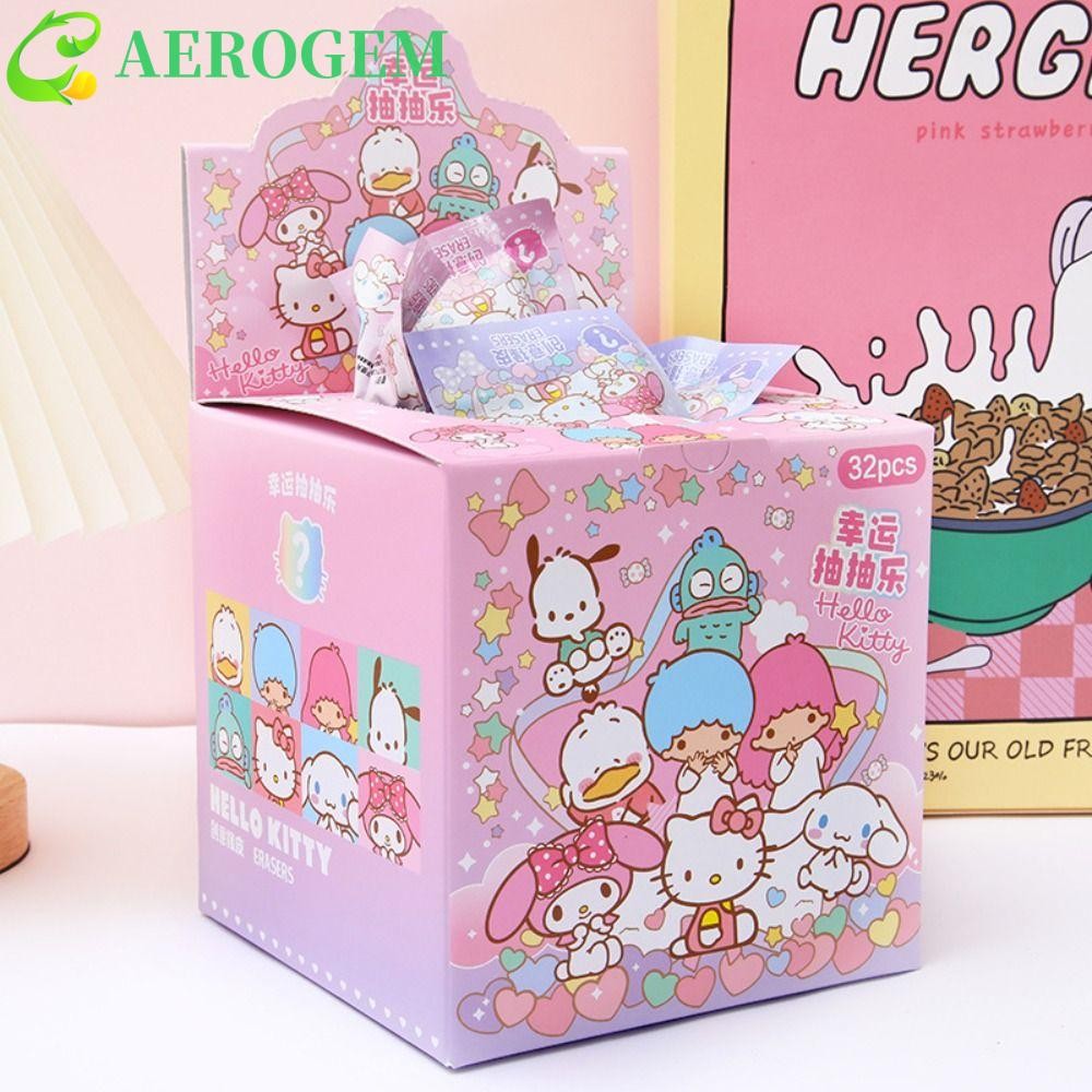 Aerogem 32 ชิ้น/เซ็ต Capybara รูปยางลบดินสอ,อะนิเมะอุปกรณ์ต่อพ่วงตัวเลขรุ่น Eggy ยางลบดินสอ, คริสต์มาสของขวัญการ์ตูน TPR ชุดการ์ตูนของเล่นเด็กของเล่น