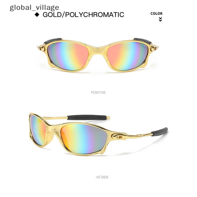 [global_village] แว่นตากันแดดกีฬาสีสันสดใสแว่นตากันแดดแว่นตา UV400 แว่นกันแดดกันลมสําหรับผู้ชายผู้หญิง Retro De Sol Masculino [TH]