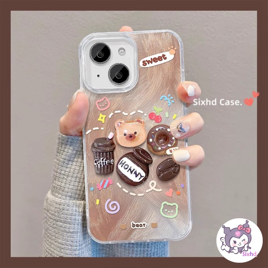 สําหรับ Tecno Spark Go 1 2024 Infinix Smart 9 8 8Pro 7 5 Hot 50i 40 40i 30i 30Play Hot 11 10 9 หมายเหตุ 40 30 Pro Spark 30C 20C 10C Feather คู่น่ารัก 3D กาแฟหมี Lanyard