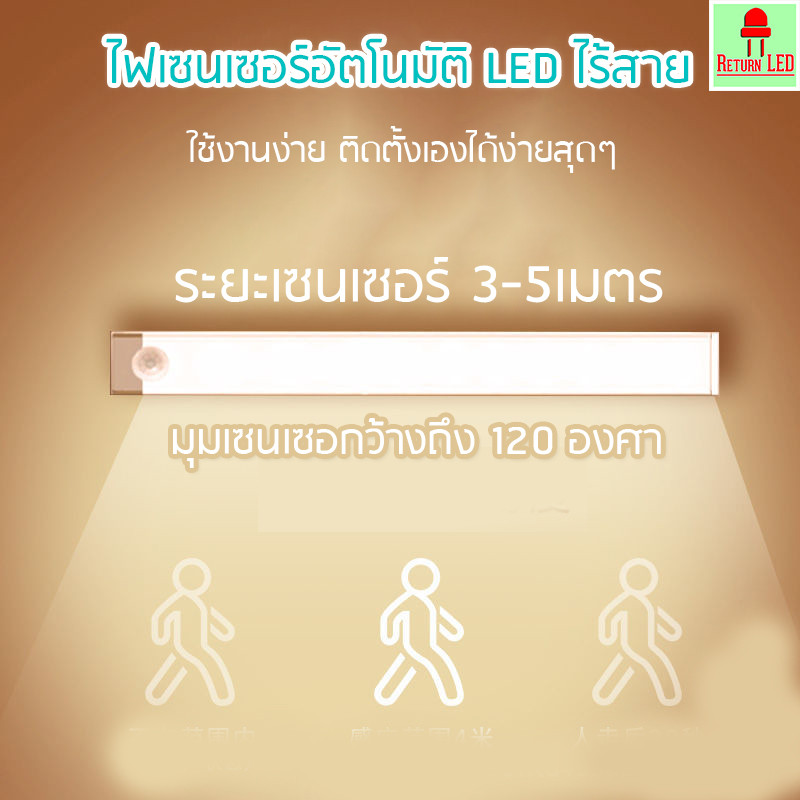 ไฟเซนเซอร์อัตโนมัติ LED  ไร้สาย มีแม่เหล็ก อัพเกรด ติดตั้งง่าย ใช้งานสะดวก