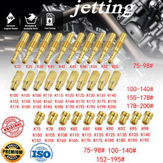 Mortorcycle nozzle jets 10pcs/20pcs series lot carburetor main jet and pilot jets for PWK (KOSO OKO) PE (NSR KX80 KX100 KX125) PZ(CG125-250 TXM125 155 250 ATC200X AKT150) CVK(5mm) carburetor Repair kits