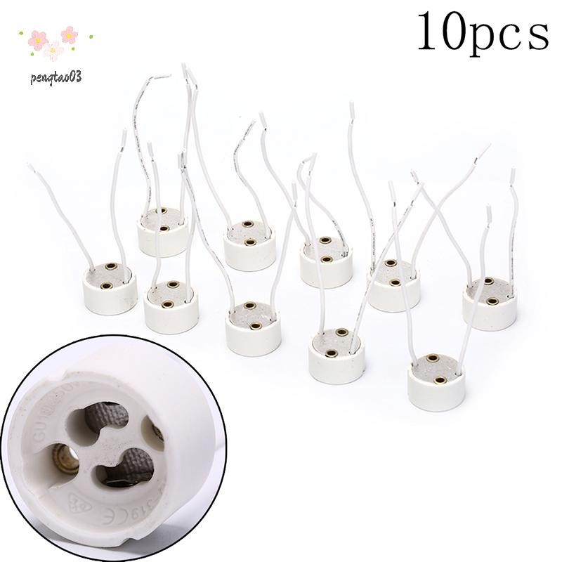 Pengatao03 10 ชิ้น LED strip GU10 ซ็อกเก็ตสําหรับ haen เซรามิคหลอดไฟสายไฟเชื่อมต่อผู้ถือใหม่