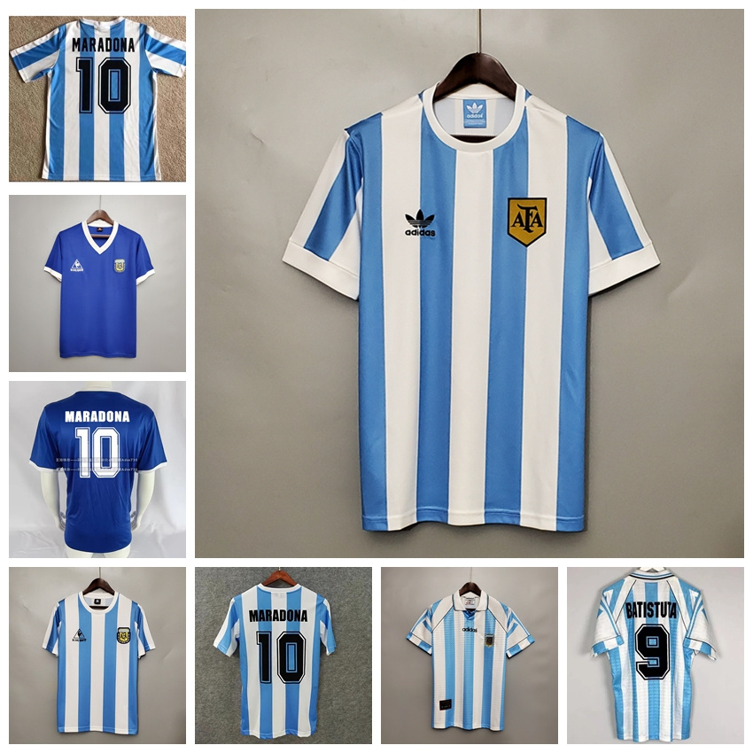 1978 1986 1996 Argentina Home Away Retro Jersey Marradona Batistuta เสื้อฟุตบอล