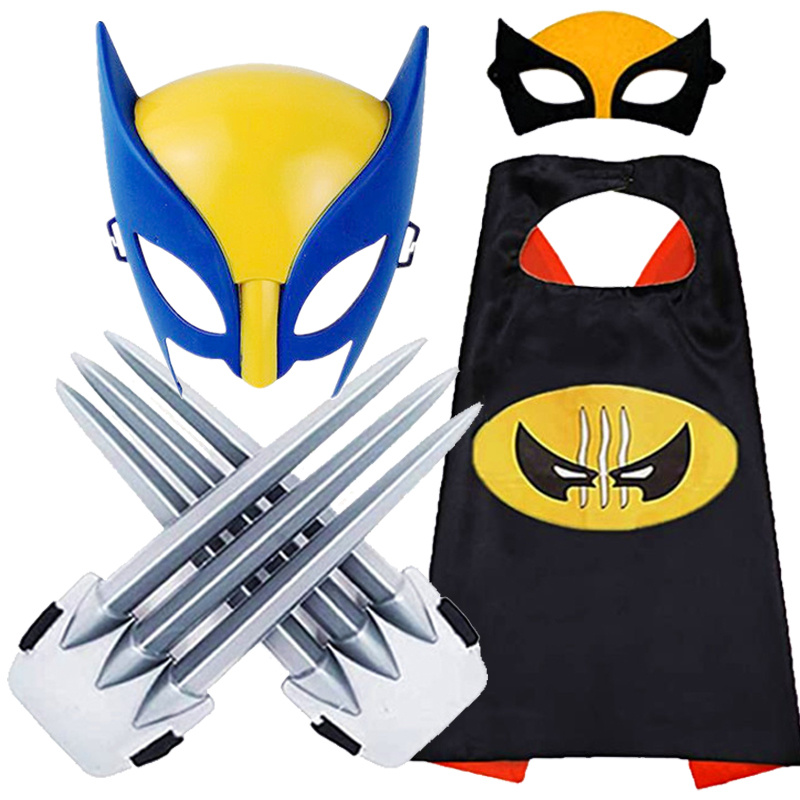 Avengers Wolverine Cloak Mask Claws ฮาโลวีนเด็กแต่งตัวเครื่องแต่งกายของขวัญวันเกิดวันหยุด