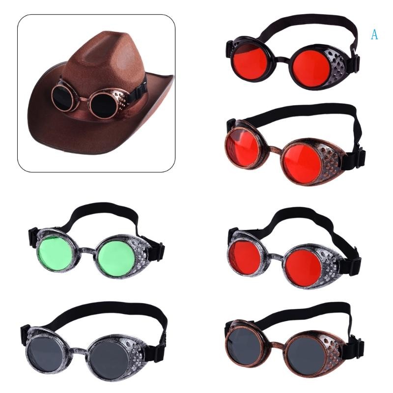 Hold Victorians Steampunk Goggles แว่นตา Vintaeg Cybers Goths คอสเพลย์แว่นตากันแดด