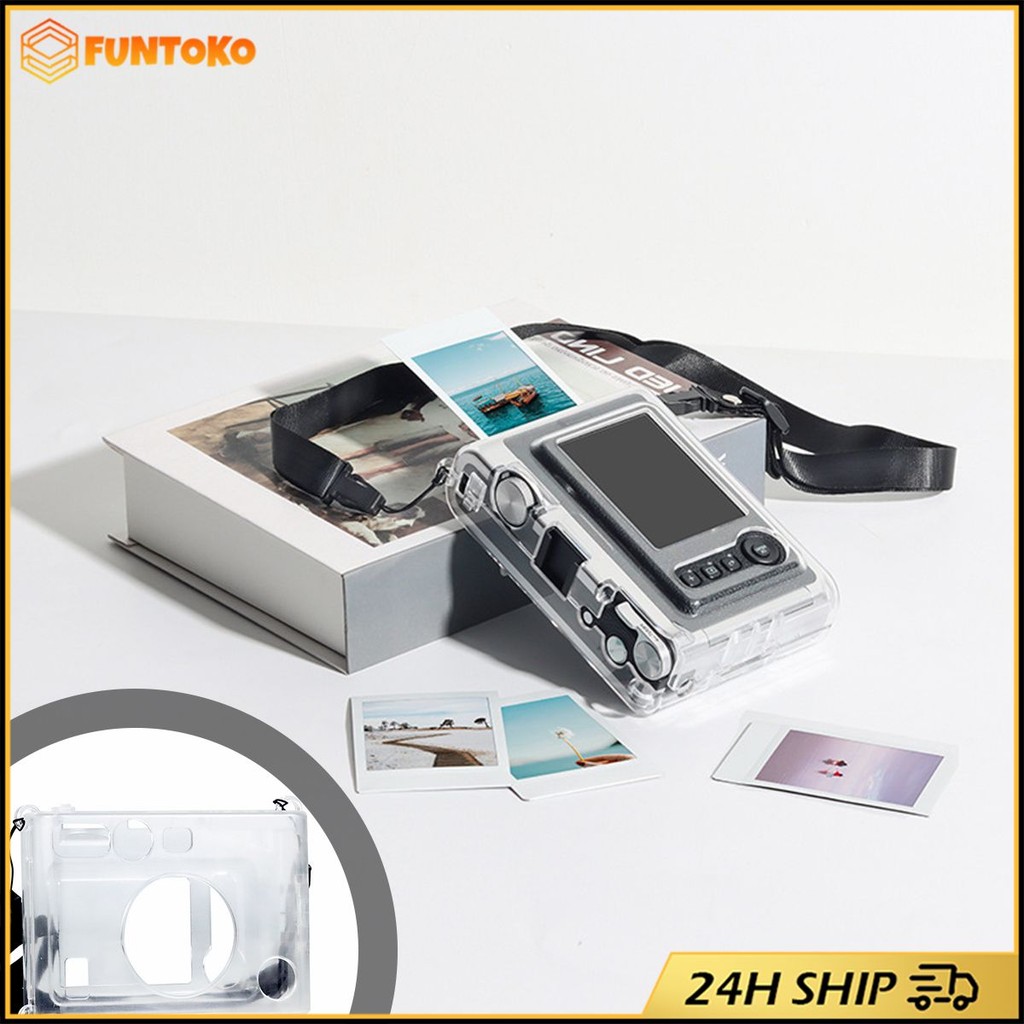 สินค้ามีคุณภาพ เคสใส instax mini 12 11 แถมสายคล้อง เคส instax mini evo ป้องกันการตก