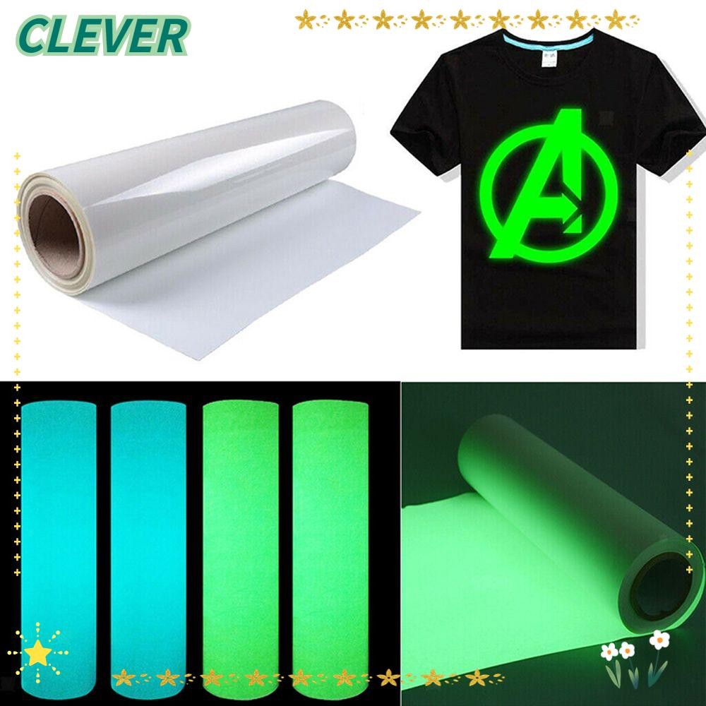 Clever สติ๊กเกอร์เสื้อผ้าไวนิลโอนความร้อน DIY เหล็กสิ่งแวดล้อมบนเสื้อยืดส่องสว่าง
