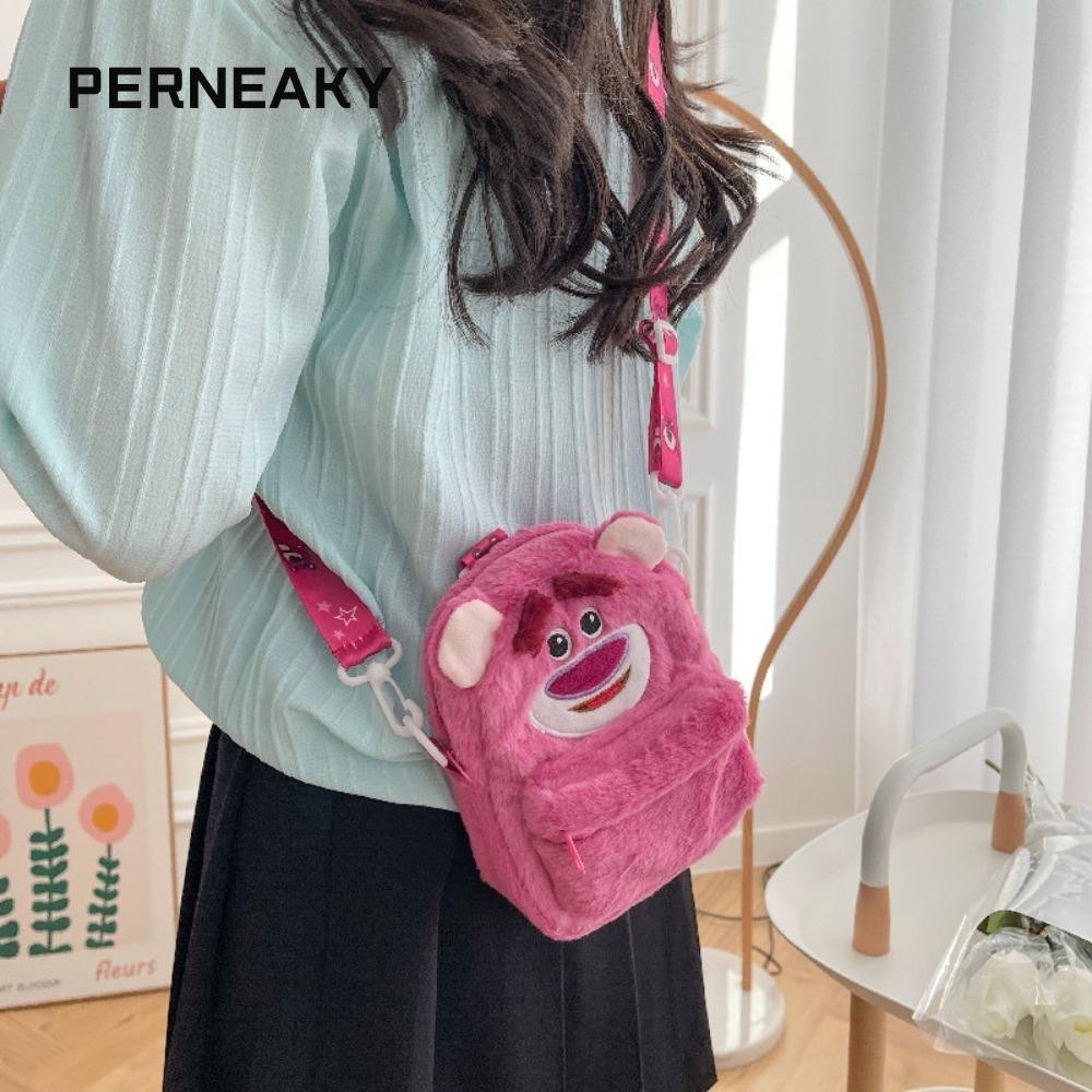 Perneaky กระเป๋าสะพาย, ตุ๊กตาการ์ตูนสตรอเบอร์รี่หมีตุ๊กตากระเป๋า, แฟชั่นตุ๊กตาซิปกระเป๋าถือของเล่นตุ๊กตาเด็ก