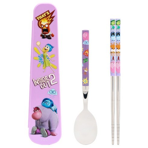 ชุดช้อนส้อมสแตนเลสสุญญากาศ Lilpang Inside Out 2 Slim Junior ชุด 3 ชิ้น