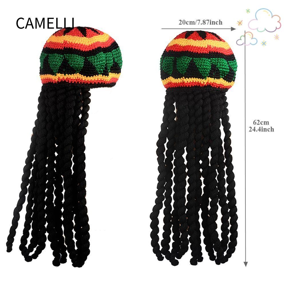 Camelli Rasta หมวกผมชุดแฟนซี Dreadlocks Bob Marley Jamagan