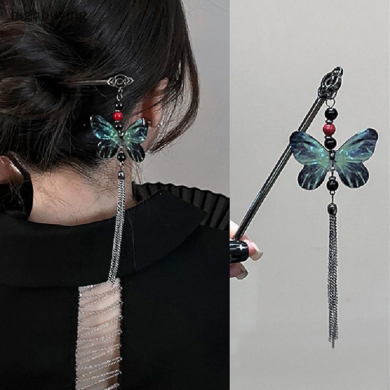 [ซื้อสูง] สไตล์จีน Hairpintassel Hairpins ผีเสื้อวินเทจดอกไม้อารมณ์ Elegan ผมดอกไม้ se จีน Hanfu อุปกรณ์เสริมสต็อกใหม่