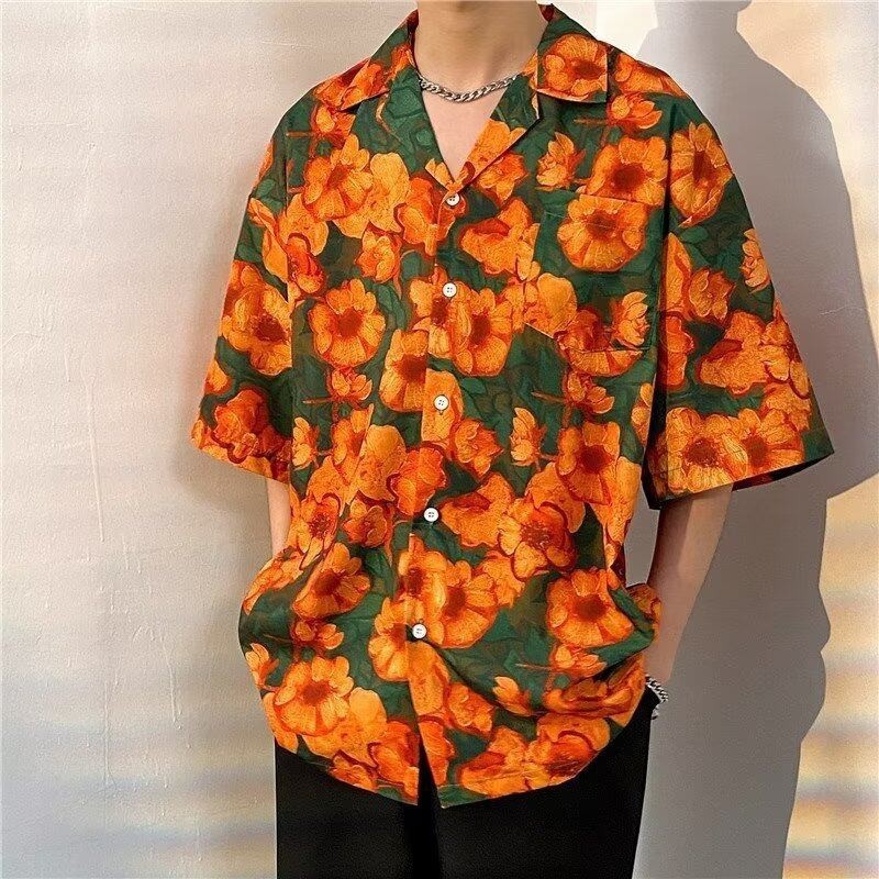 56MEN เสื้อฮาวาย แขนสั้น ลายดอก คอปกคิวบา thumbnail 6