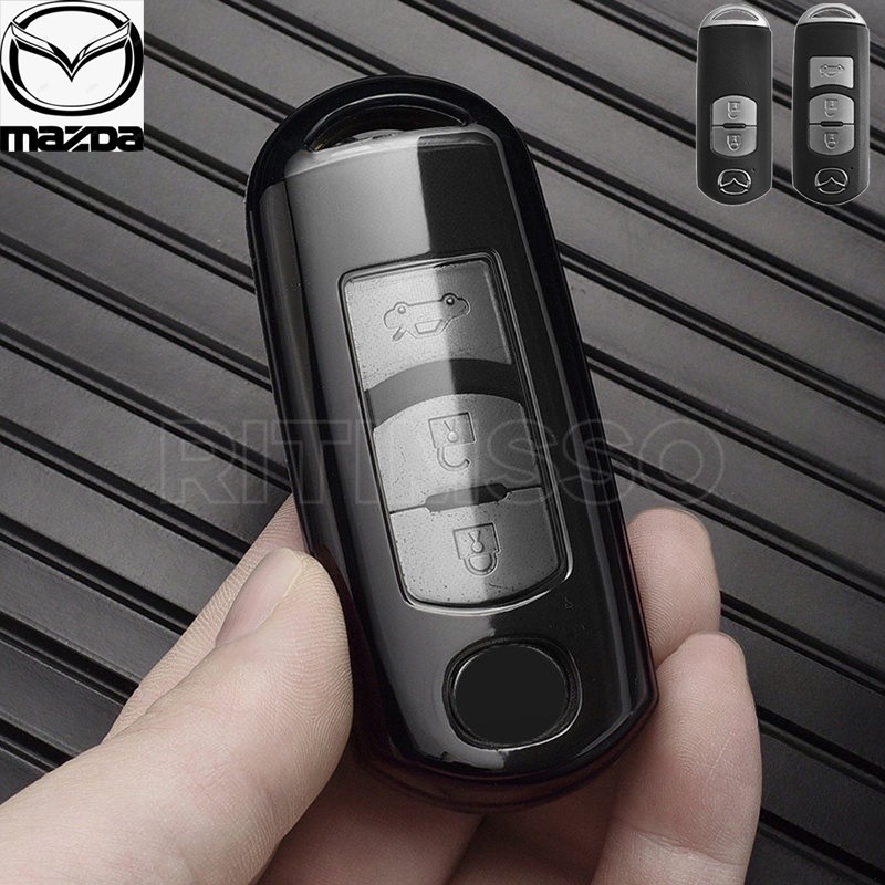 ฝาครอบกุญแจรถ Mazda สําหรับ Mazda 2/3/CX-3/CX-5/Skyactiv Key Case Keyless สมาร์ท Entry Key Mazda พวงกุญแจ