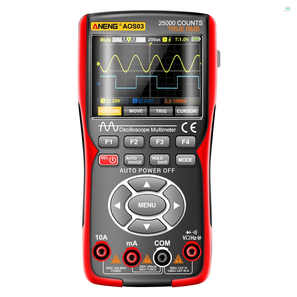 Yb1 Oscilloscope3-in-1 Handheld Oscilloscope มัลติมิเตอร์สัญญาณเครื่องกําเนิดไฟฟ้า Dual Channel 50MHz แบนด์วิดท์ 280MSa/s สูง Sampling Professional Oscilloscope 25000Cunt มัลติมิเตอร์แบบดิจิตอล