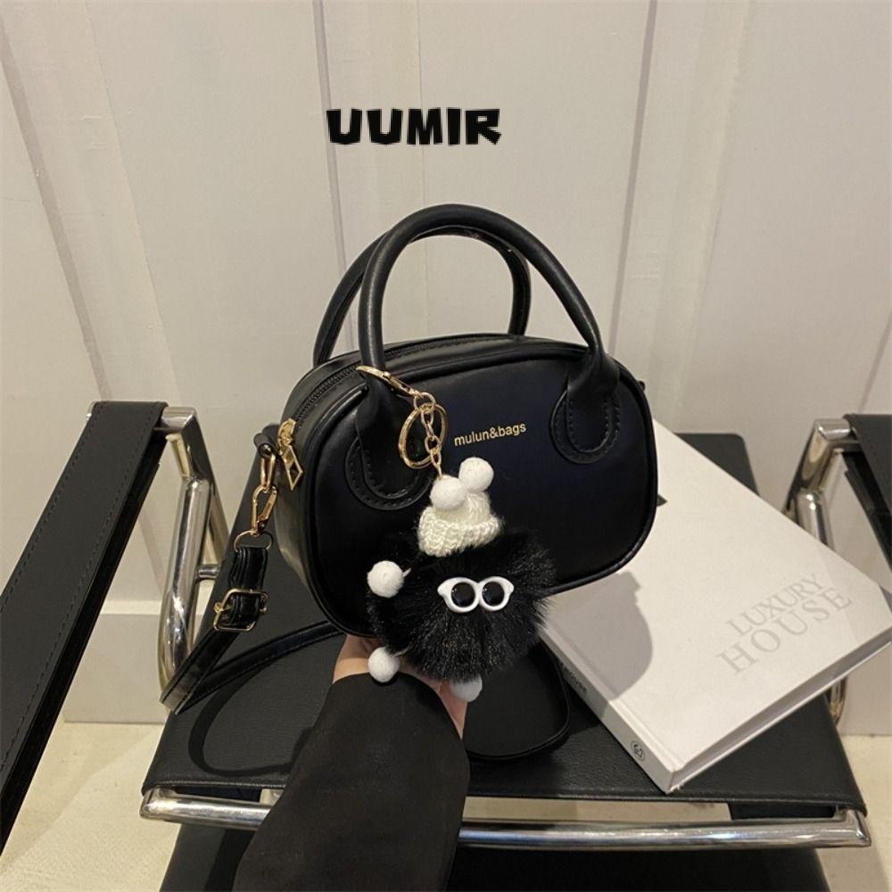 Uumir กระเป๋าสะพายไหล่ผู้หญิง, กระเป๋าสะพายข้างหนัง PU สีทึบ, กระเป๋าถือเดินทางทรงสี่เหลี่ยมความจุขนาดใหญ่ซิป