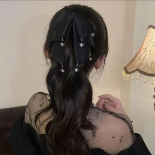 2024 Multi-Layer Bow คลิปลูกปัดโปร่งใสคลิปหางม้าคลิป
