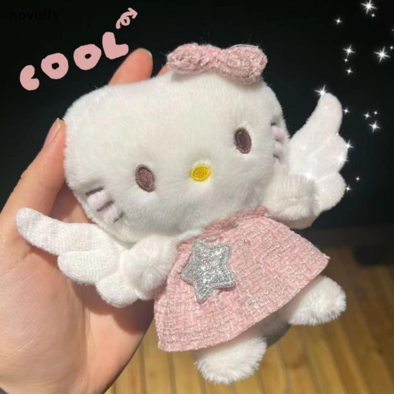 Nly Kawaii Angel Hello Kittys ตุ๊กตา Winged Fairy ชุดการ์ตูนพวงกุญแจจี้กระเป๋าเป้สะพายหลังตกแต่งตุ๊กตาของเล่นเด็กวันหยุดของขวัญ N