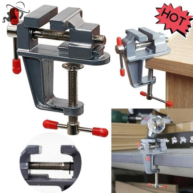 Lishu อลูมิเนียมอัลลอยด์ Vise แหนบตาราง Vintage Bench Vise คีม Mini Clamp DIY เครื่องมือ th