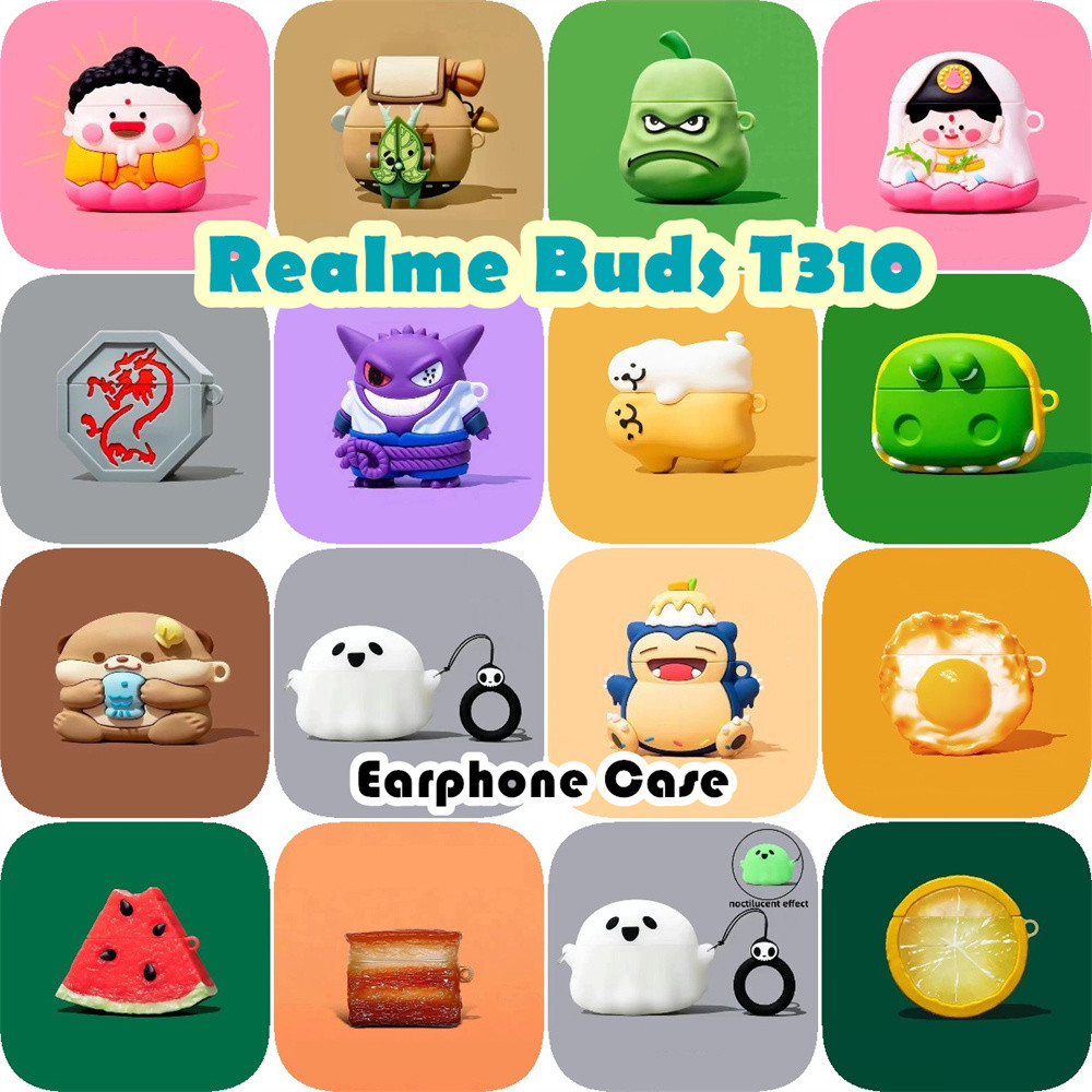 READY STOCK!นําไปใช้กับ Realme Buds T310 เคส Case เคสหูฟัง การ์ตูนง่าย ซิลิโคนนุ่ม เคส เคสหูฟัง NO.4