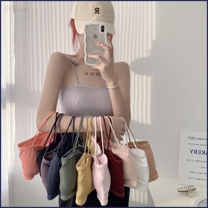#290 พร้อมส่ง ชุดชั้นในสายเดี่ยว แบบร่อง แนวชิคๆ ชุดชั้นในสตรี พร้อมแผ่นรองหน้าอก มี 12 สี