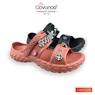 Cavando Ladies Hole Shoes CLJ3523/CLJ3524 (Black/Pink) Sandal Wanita Kasual Ringan Selesa Selipar