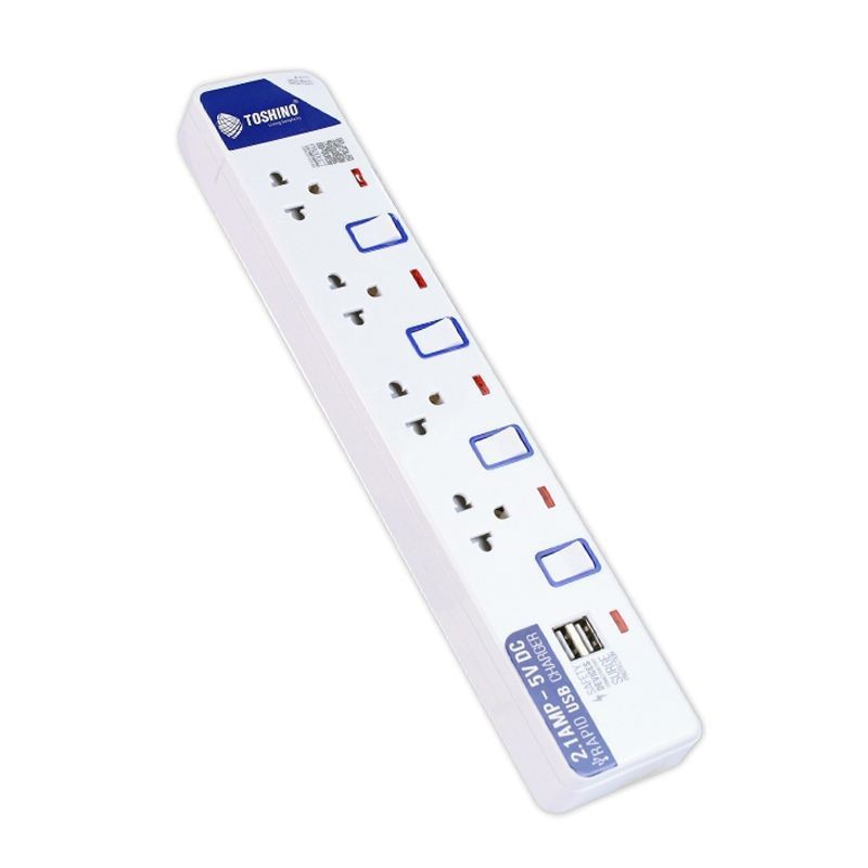[247บาท โค้ดคุ้ม] ปลั๊กไฟ มอก.มีสวิตซ์แยก TOSHINO มี 2/3/4/5/6 เต้าเสียบ สายยาว 3/5เมตร ET-913 3เมตร