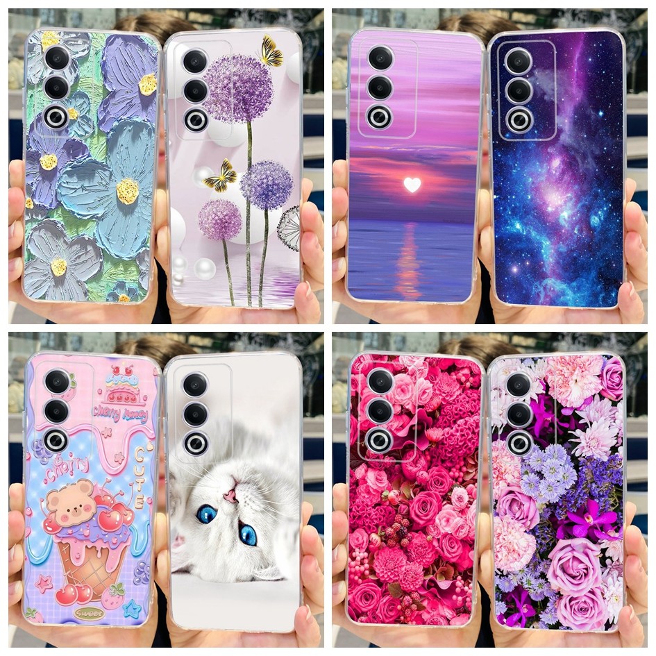 ปลอกอ่อนสําหรับ OPPO A3 Pro 5G 2024 กรณี CPH2639 Luxury Space ดอกไม้ซิลิโคนสําหรับ OPPO A80 5G 80 A3Pro 5G กันชน