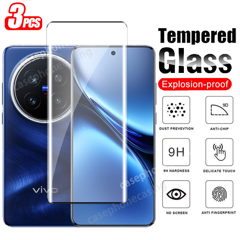 สําหรับ Vivo X200 Pro X200Pro VivoX200 5G 2024 หน้าจอโค้ง Protector Anti Scratch 9H ความแข็ง Anti Scratch คลุมทั้งหมดกระจกนิรภัย HD Clear View ฟิล์มกระจกป้องกัน