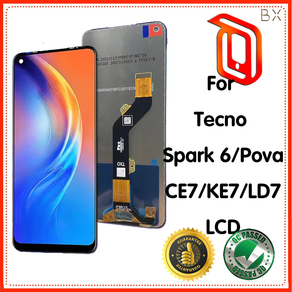 สําหรับ Tecno Spark 6 Pova CE7 KE7 LD7 LCD Touch Screen Digitizer Assembly