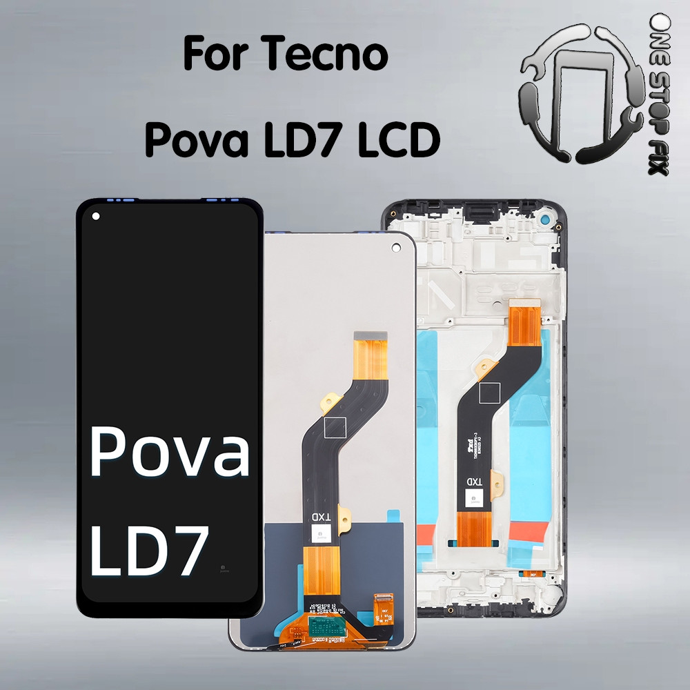 สําหรับ Tecno Pova จอแสดงผล LCD Touch Screen Digitizer สําหรับ Tecno Pova LD7j LD7 จอแสดงผล LCD กรอบ
