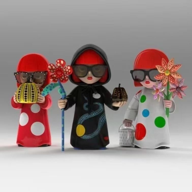 Yayoi Kusama Protagonist น่ารักตู้ทีวีตกแต่งห้องนั่งเล่น Entrance Creative Desktop โมเดิร์นตกแต่ง