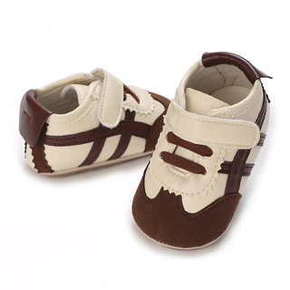 รองเท้าหัดเดินสำหรับทารก รองเท้าผ้าใบ Velcro พื้นนุ่ม สำหรับวัย 0-12 เดือน กันลื่น ใช้ได้ในฤดูใบไม้ผลิและฤดูใบไม้ร่วง