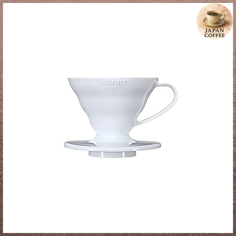 HARIO V60 01 Transparent Coffee Dripper White for 1-2 Cups Coffee Drip VDR-01-W
