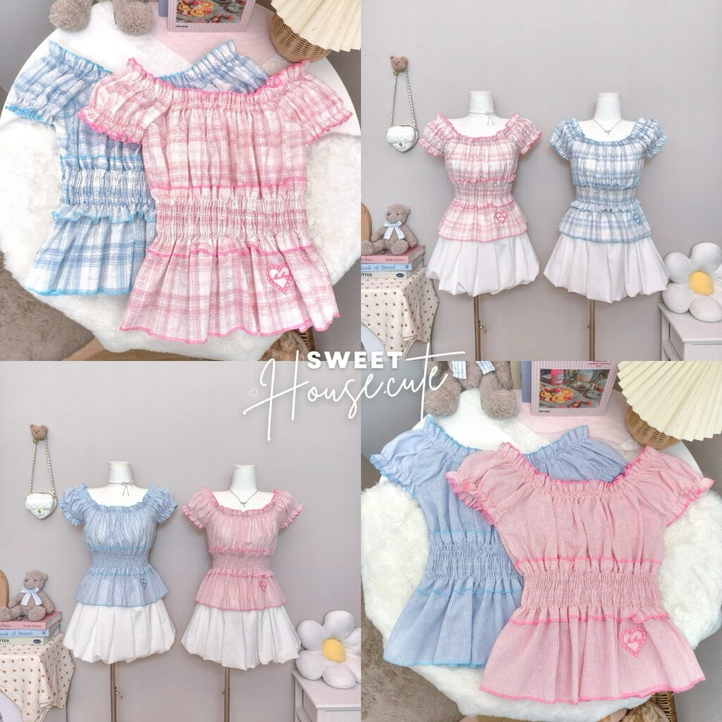 🧸 SweetHouse #621 🌻 ชุดเซต Cotton Candy เสื้อแขนตุ๊กตา + กระโปรงบอลลูน รุ่นนี้เก็บทรงที่เอวใส่สวยน่า