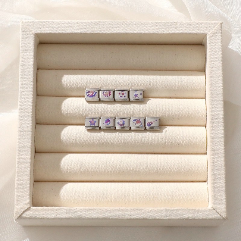 สร้อยข้อมือสแตนเลสสีม่วง ขนาด 9 มิลลิเมตร พร้อมอุปกรณ์ทำเอง สไตล์ย้อนยุค - รูปที่ 2