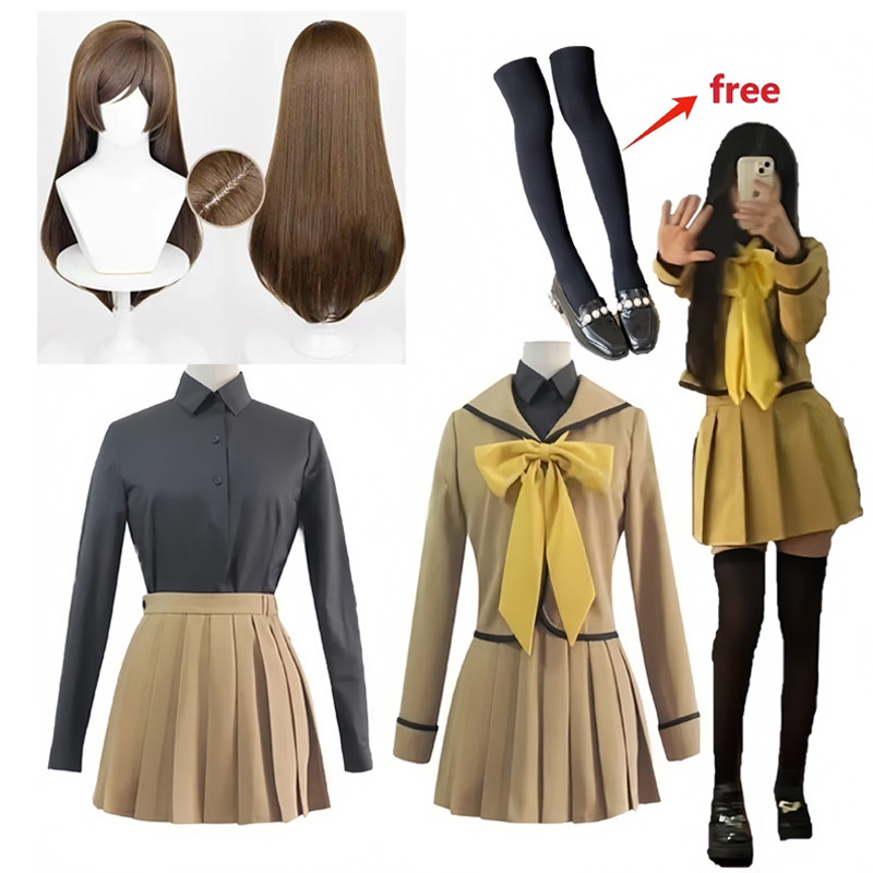 ชุดคอสเพลย์ Nanami Momozono จาก anime Kamisima Love Kiss พร้อมวิกผมและชุดนักเรียนJKสำหรับฮาโลวีน