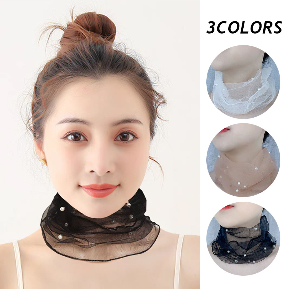 ผ้าพันคอ organza ยืดหยุ่น ลายตาข่ายและริบบิ้น ขนาดเล็ก สไตล์เรียบร้อยและสง่า ราคา ถูกที่สุด ดีลบีเคเค
