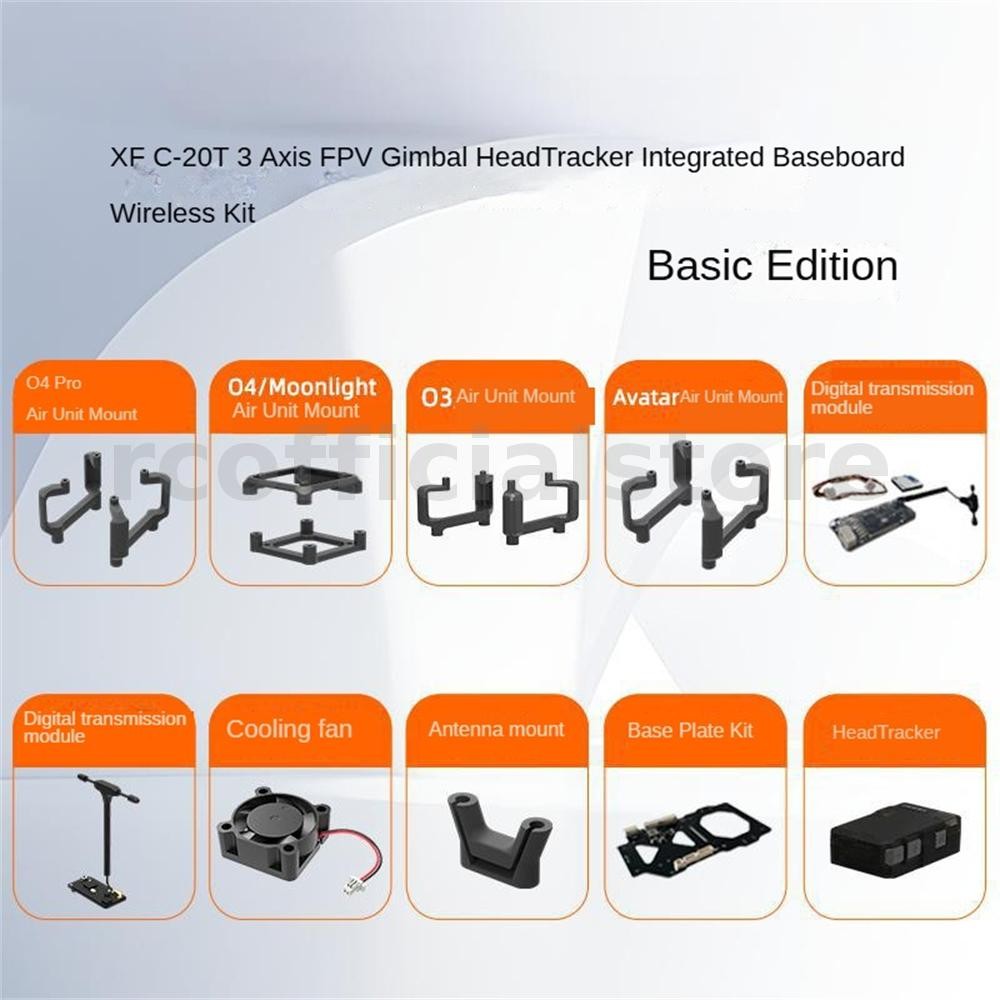 XF C-20T 3 แกน FPV Gimbal HeadTracker แบบบูรณาการ Baseboard All-In-One Edition สําหรับ DJI O4/O4 PRO