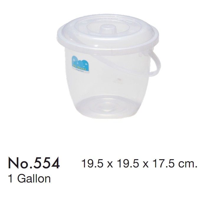 ถังใสใส่ของ ฝาสีใส 19.5x19.5x17.5 cm