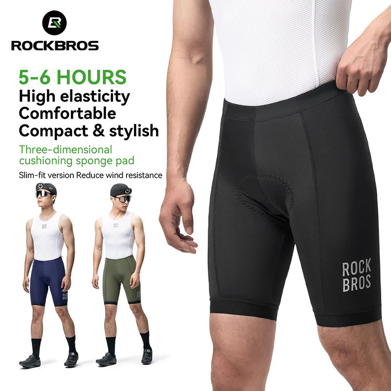 ROCKBROS Professional กางเกงขี่จักรยานขาสั้นสำหรับผู้ชาย ฤดูร้อน ระบายอากาศได้ ลดแรงกระแทก ดูดซับเหงื่อ พร้อมแพ็ดโฟม สำหรับจักรยานเสือภูเขาและเสือหมอบ