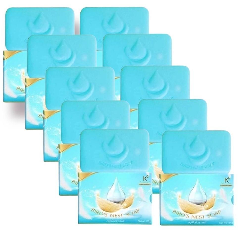 สบู่รังนก K2 Brid’s Nest Soapลดสิว บำรุงผิวขาว ( 10 ก้อน ) สบู่รังนก K2