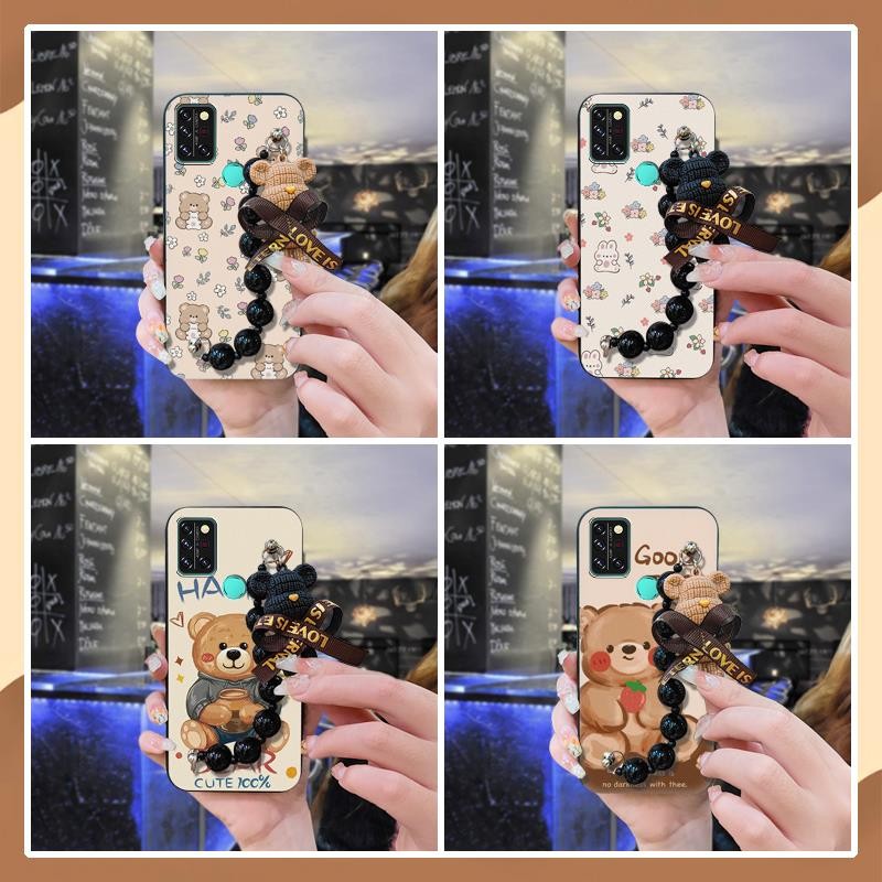 Dirt-proofป้องกันกรณีเคสโทรศัพท์สําหรับUMIDIGI A9 Pro/A9 Pro 2021/A9 Maxสีดําจี้มุกปกหลังนุ่มกรณีหมี