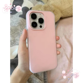 สำหรับ IPhone 16 17 AIR 13 15 12 11 14 Pro Max XR X XS Max 6 7 6s 8 Puls เคส TPU นิ่ม 2in 1สีพื้นแฟชั่นเจลลี่รูปถ่ายใหม่