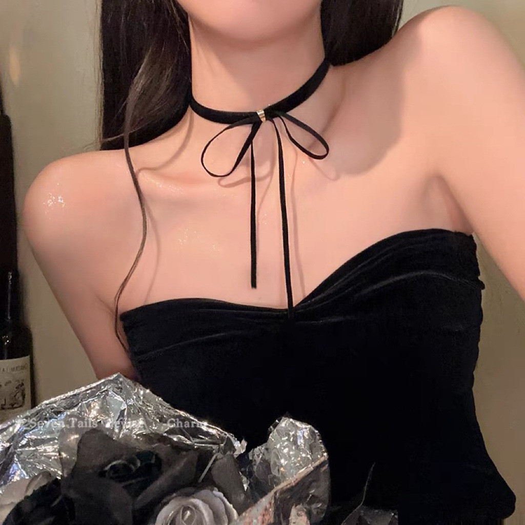 Sexy Girls💞สร้อยคอ สไตล์เกาหลี 🎗 โช้กเกอร์ดอกไม้ริบบิ้นดอกกุหลาบพร้อมเครื่องประดับมุก หลากหลายสไตล์ให้เลือก ส่งไวจากไทย🚚