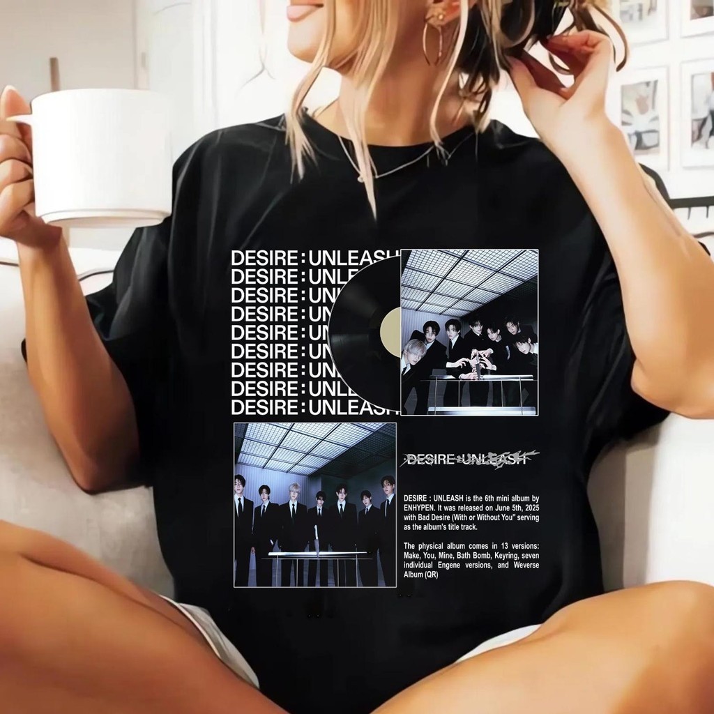 เสื้อยืด Enhypen Desire: Unleash, เสื้อยืด Enhypen Walk The Line World Tour 2025, เสื้อยืด Enhypen K