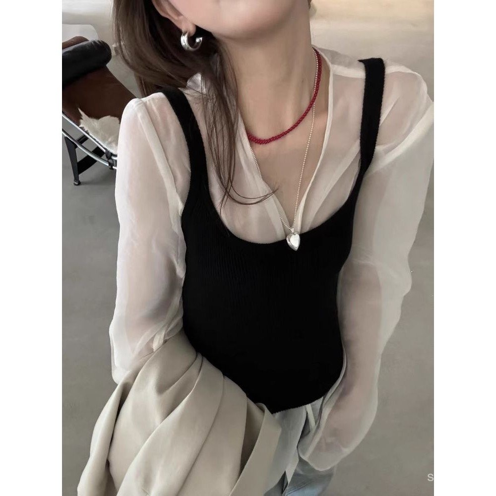 สเวตเตอร์ถักลายโปร่ง สไตล์เกาหลีคลาสสิก เหมาะสำหรับฤดูใบไม้ผลิและฤดูร้อน