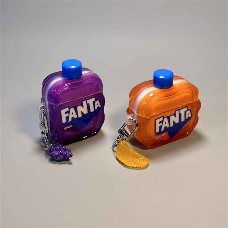 Citrus Fanta ขวดเครื่องดื่มสําหรับ airpodspro2 เคสป้องกัน AirPods 3 เคสป้องกันน่ารัก ins aipods4 ชุด