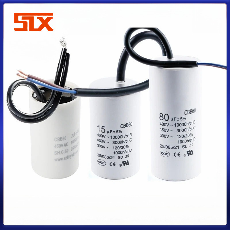 1 ชิ้นมอเตอร์ Star Capacitor CBB60 450V AC เริ่มต้นตัวเก็บประจุ CBB60 5% 3UF 4uF 5uF 6uF 8uF 10uF 12