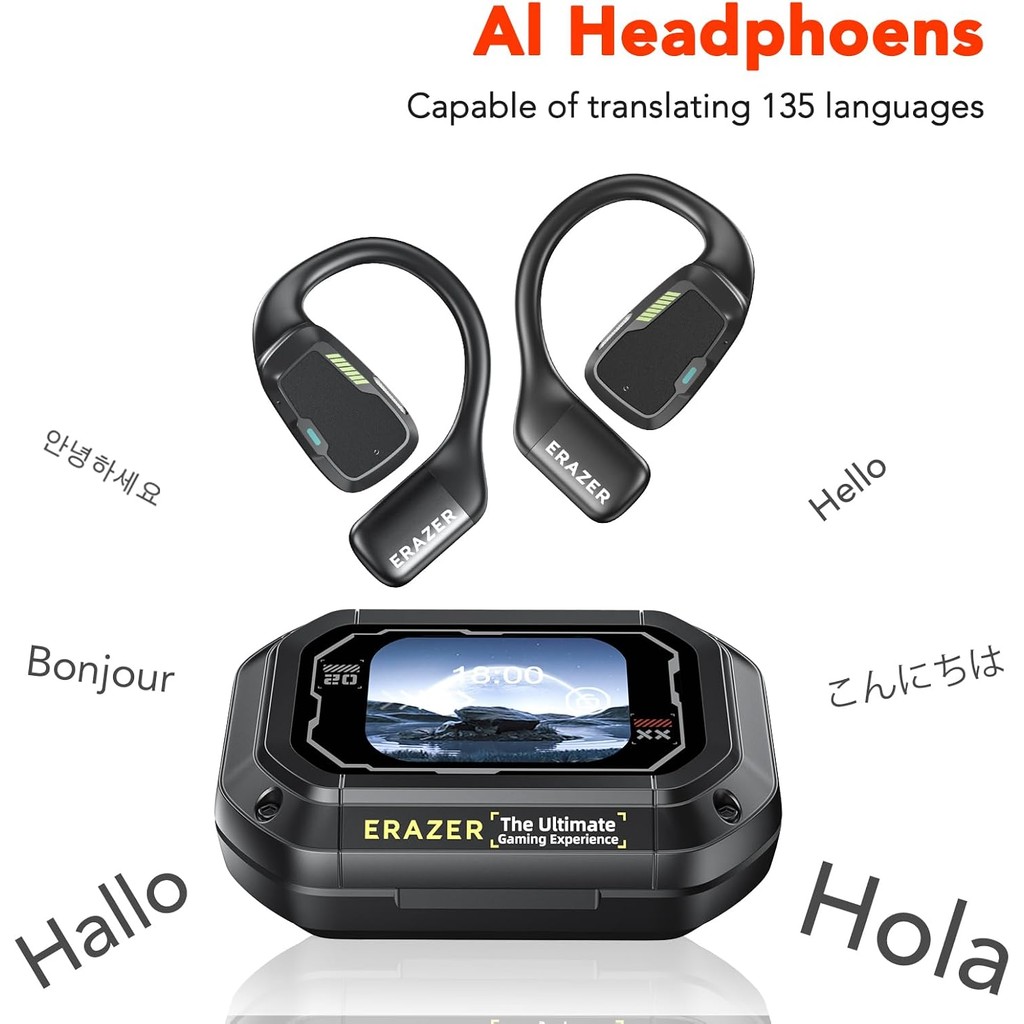 ERAZER Translator Earbuds XP6 AI หูฟังบลูทูธสําหรับฟังเพลงและการโทร รองรับ 135 ภาษา บลูทูธ การแปลและ